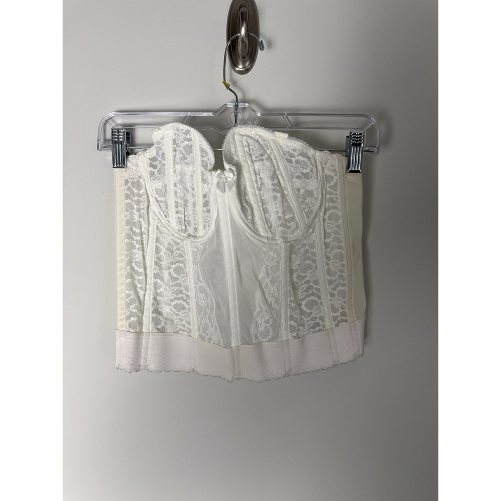 Vintage‎ Goddess Longline Strapless Lace Corset Model 689 Sz 36B USA Union Made